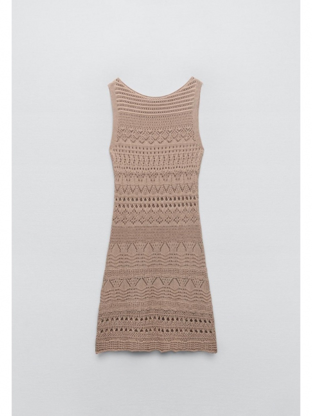 Zara pointelle knit crochet dress